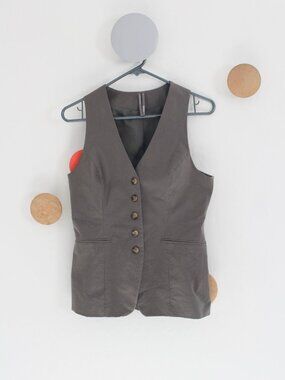 by Anthropologie olive & taupe single breasted vest size medium